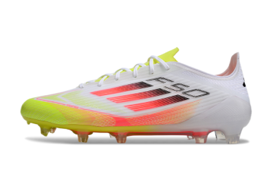Adidas F50 Elite FG Firm Ground Soccer Cleats - White/Yellow/Red
