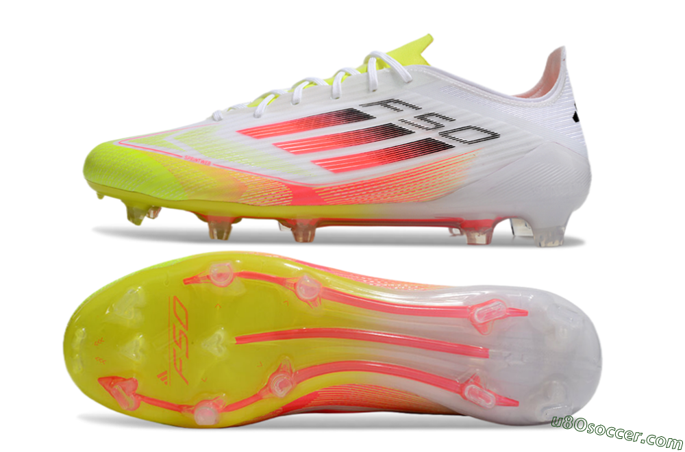 Adidas F50 Elite FG Firm Ground Soccer Cleats - White/Yellow/Red 0