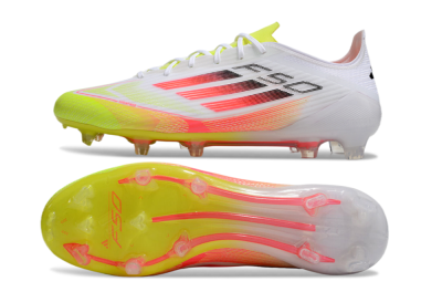 Adidas F50 Elite FG Firm Ground Soccer Cleats - White/Yellow/Red