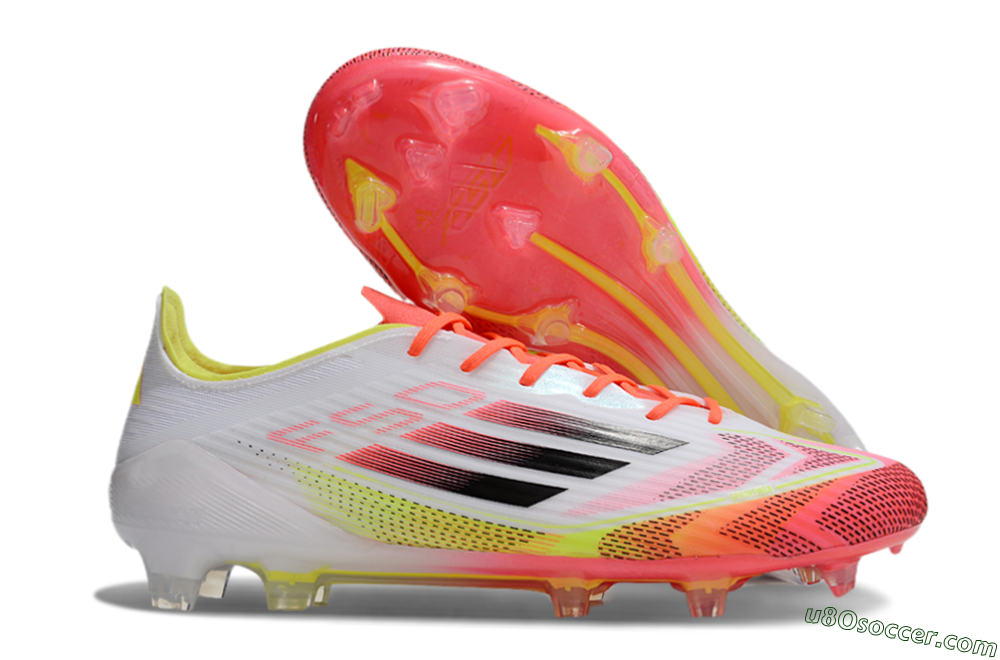 Adidas F50 Elite FG Firm Ground Soccer Cleats - White/Red/Yellow 1