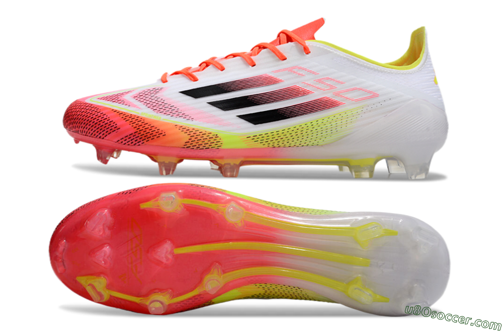 Adidas F50 Elite FG Firm Ground Soccer Cleats - White/Red/Yellow 0