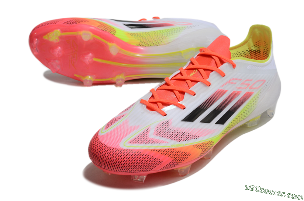 Adidas F50 Elite FG Firm Ground Soccer Cleats - White/Red/Yellow 3