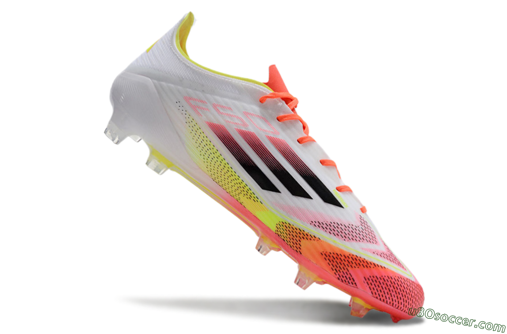 Adidas F50 Elite FG Firm Ground Soccer Cleats - White/Red/Yellow 4