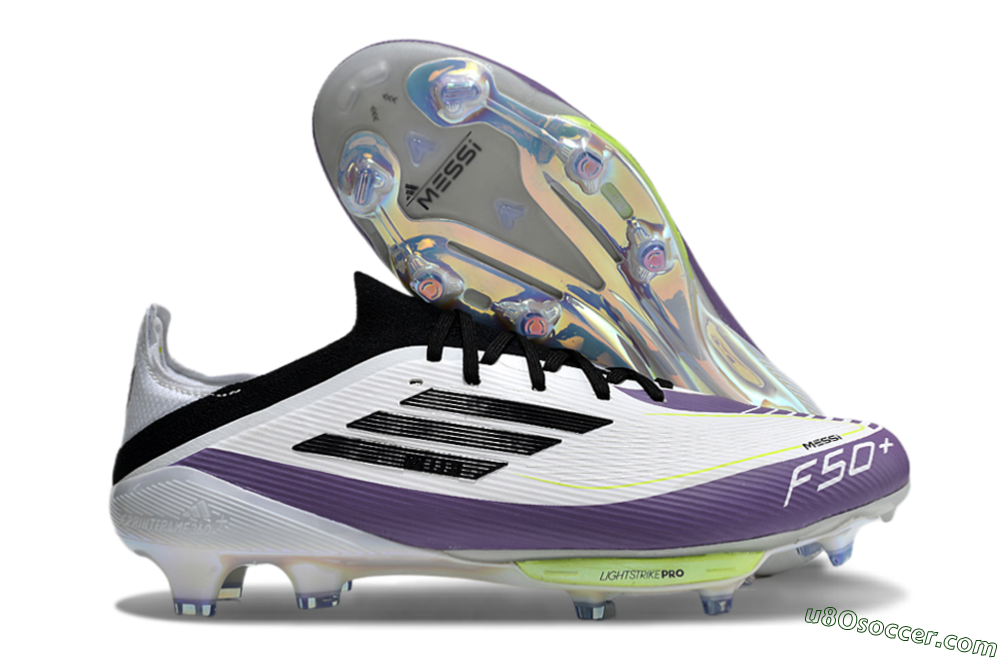 Adidas F50 Elite FG Firm Ground Soccer Cleats - White/Black/Purple 1