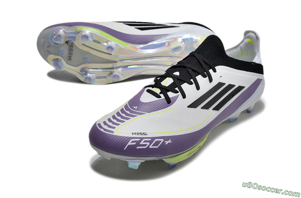 Adidas F50 Elite FG Firm Ground Soccer Cleats - White/Black/Purple 3