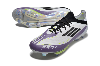 Adidas F50 Elite FG Firm Ground Soccer Cleats - White/Black/Purple