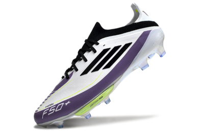 Adidas F50 Elite FG Firm Ground Soccer Cleats - White/Black/Purple