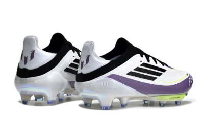 Adidas F50 Elite FG Firm Ground Soccer Cleats - White/Black/Purple