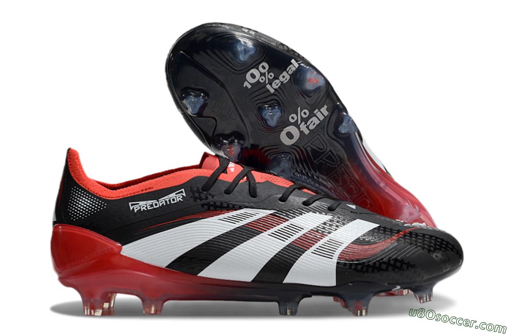 Adidas Predator 24 Elite FG Firm Ground Soccer Cleats - Black/White/Red 1