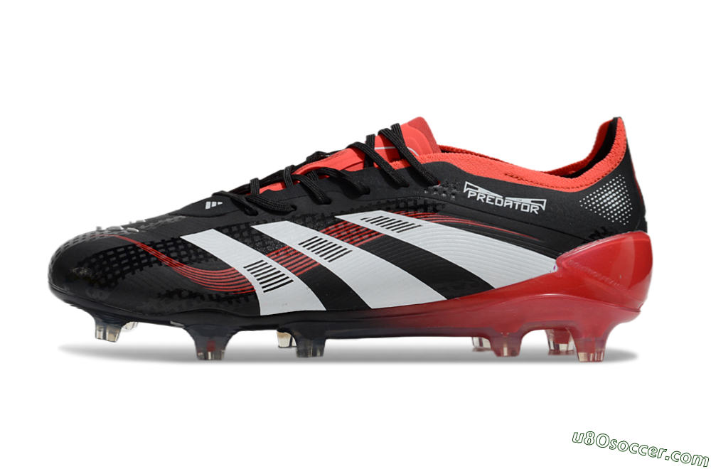 Adidas Predator 24 Elite FG Firm Ground Soccer Cleats - Black/White/Red 2