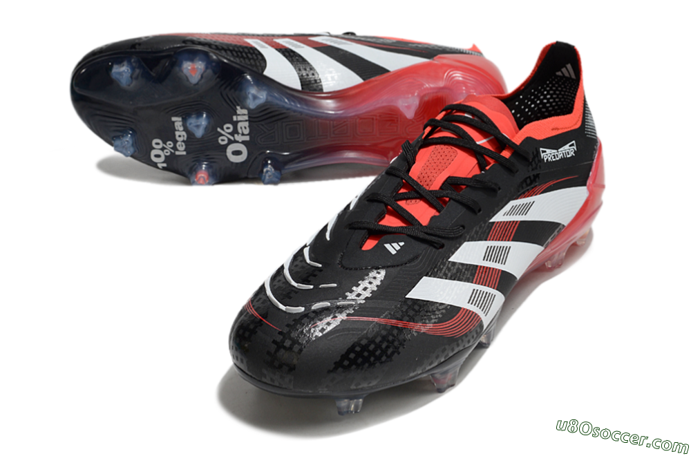 Adidas Predator 24 Elite FG Firm Ground Soccer Cleats - Black/White/Red 3