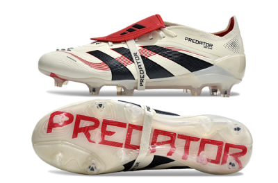 Adidas Predator Elite Foldover Tongue FG Firm Ground Soccer Cleats - Beige/Black/Red