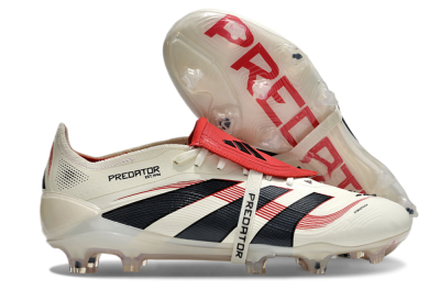 Adidas Predator Elite Foldover Tongue FG Firm Ground Soccer Cleats - Beige/Black/Red