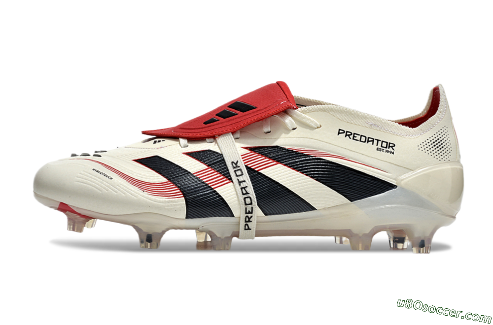 Adidas Predator Elite Foldover Tongue FG Firm Ground Soccer Cleats - Beige/Black/Red 3