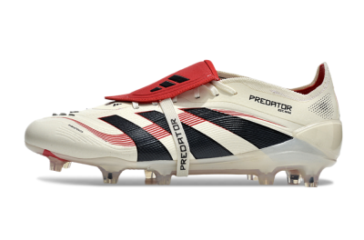 Adidas Predator Elite Foldover Tongue FG Firm Ground Soccer Cleats - Beige/Black/Red