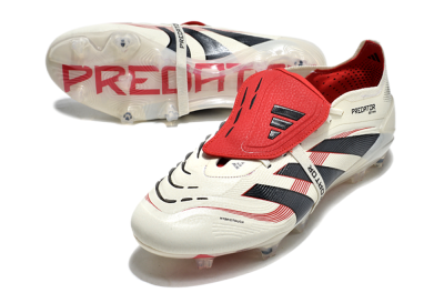 Adidas Predator Elite Foldover Tongue FG Firm Ground Soccer Cleats - Beige/Black/Red