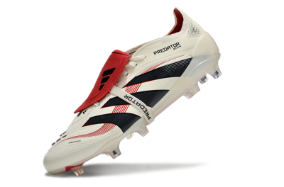 Adidas Predator Elite Foldover Tongue FG Firm Ground Soccer Cleats - Beige/Black/Red