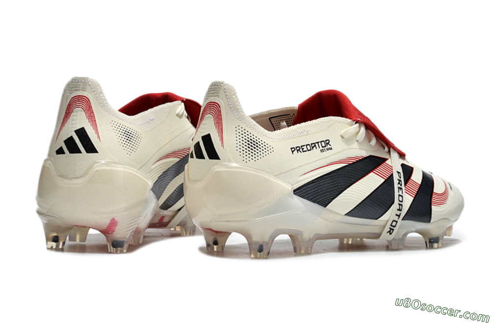 Adidas Predator Elite Foldover Tongue FG Firm Ground Soccer Cleats - Beige/Black/Red 0
