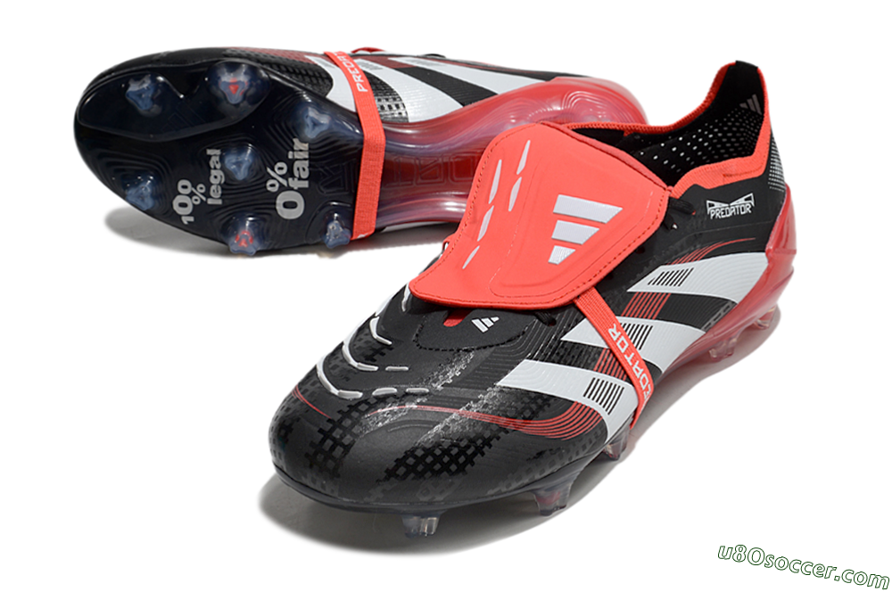 Adidas Predator Elite Foldover Tongue FG Firm Ground Soccer Cleats - Black/White/Red 3