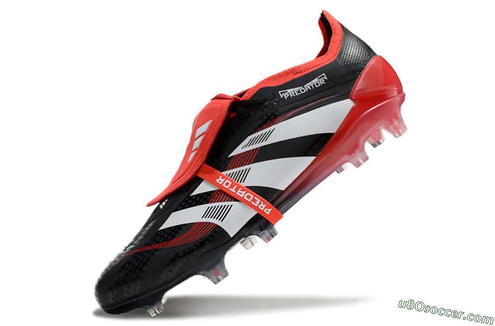 Adidas Predator Elite Foldover Tongue FG Firm Ground Soccer Cleats - Black/White/Red 5