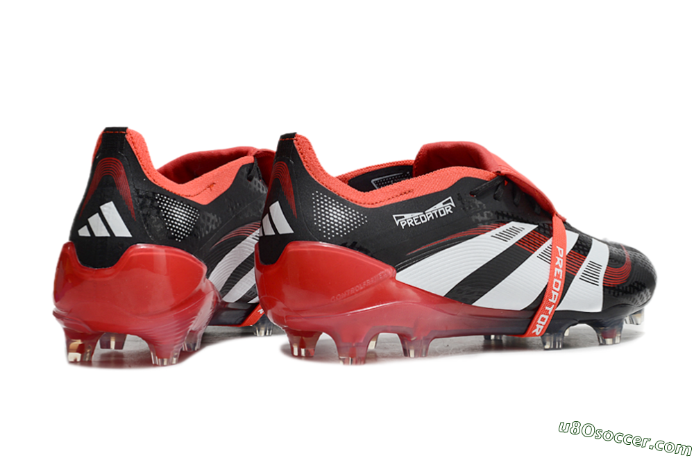 Adidas Predator Elite Foldover Tongue FG Firm Ground Soccer Cleats - Black/White/Red 6
