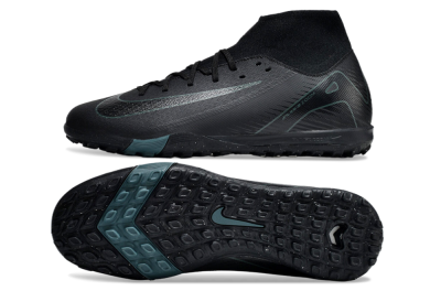 Nike Air Zoom Mercurial Superfly 10 Elite TF Artificial Turf Soccer Shoes - Black/Green/Silver