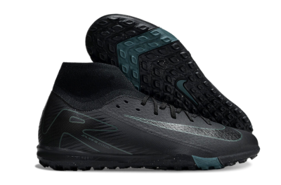 Nike Air Zoom Mercurial Superfly 10 Elite TF Artificial Turf Soccer Shoes - Black/Green/Silver