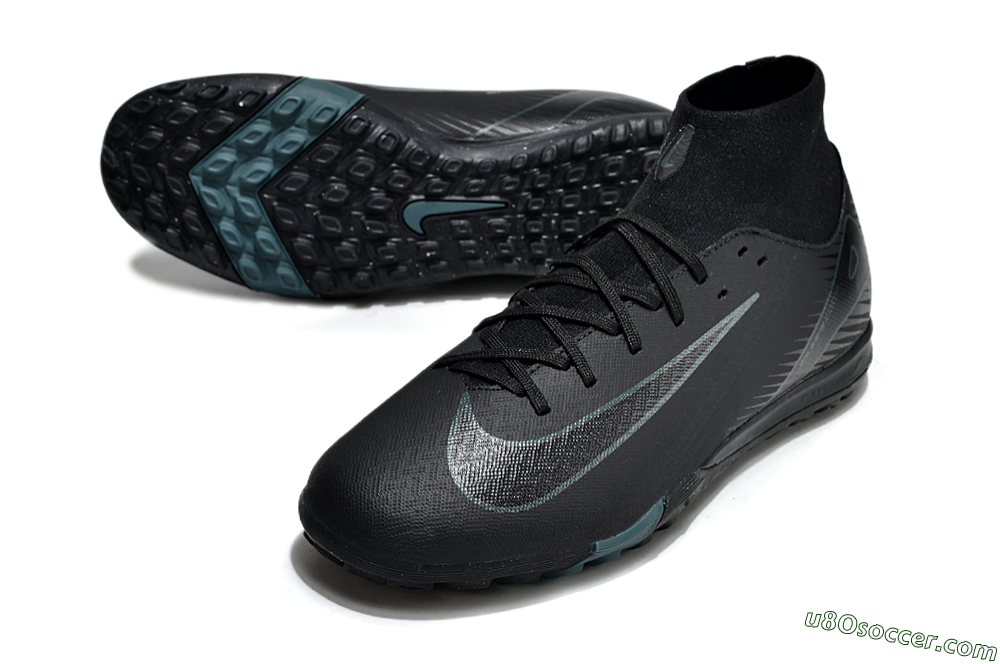 Nike Air Zoom Mercurial Superfly 10 Elite TF Artificial Turf Soccer Shoes - Black/Green/Silver 3