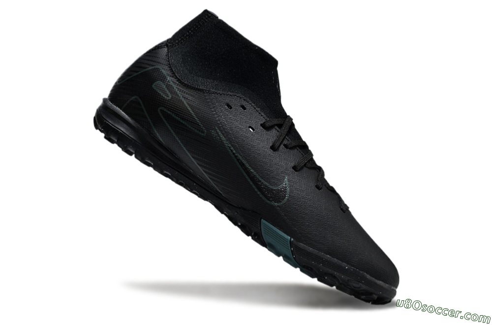Nike Air Zoom Mercurial Superfly 10 Elite TF Artificial Turf Soccer Shoes - Black/Green/Silver 4
