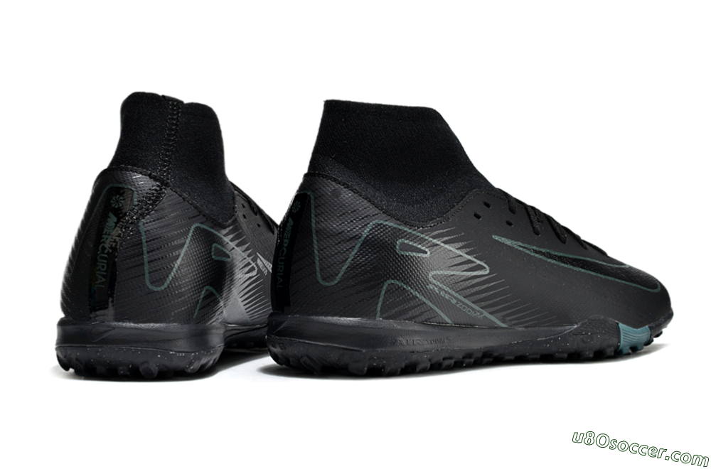 Nike Air Zoom Mercurial Superfly 10 Elite TF Artificial Turf Soccer Shoes - Black/Green/Silver 6