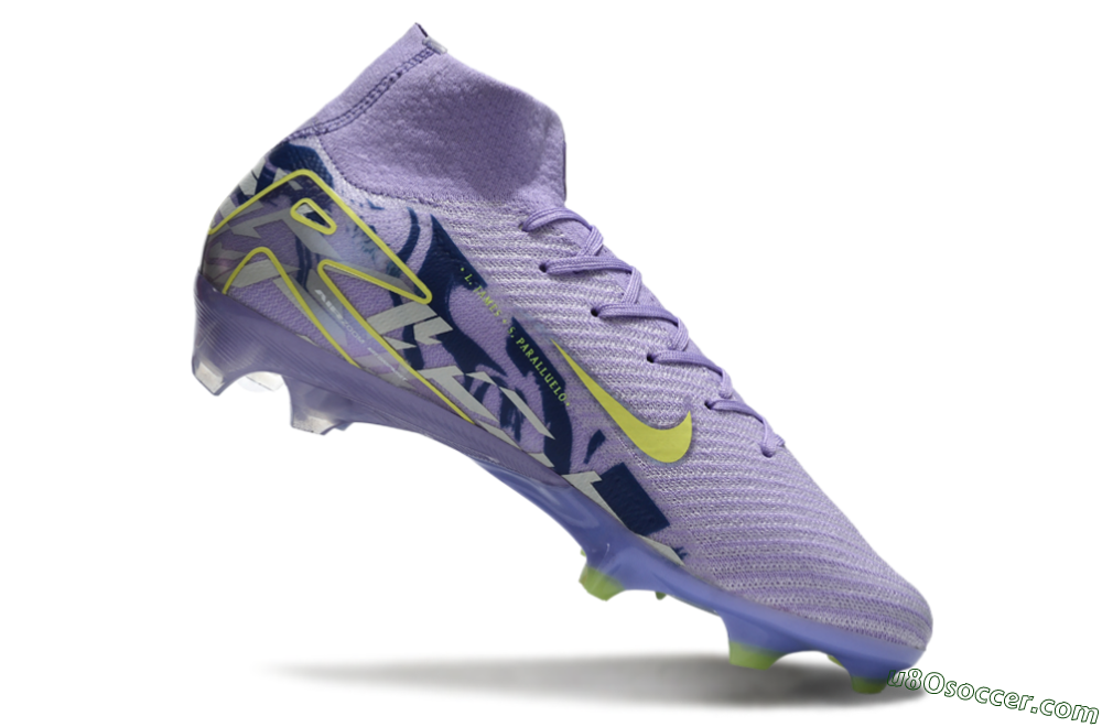Nike Air Zoom Mercurial Superfly 10 Elite FG Firm Ground Soccer Cleats - Purple/Yellow/White 2