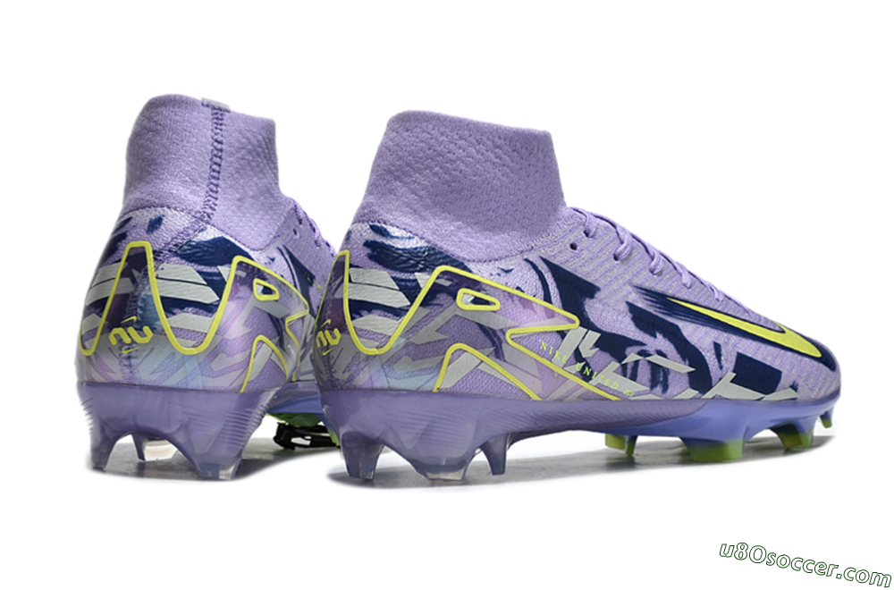 Nike Air Zoom Mercurial Superfly 10 Elite FG Firm Ground Soccer Cleats - Purple/Yellow/White 0