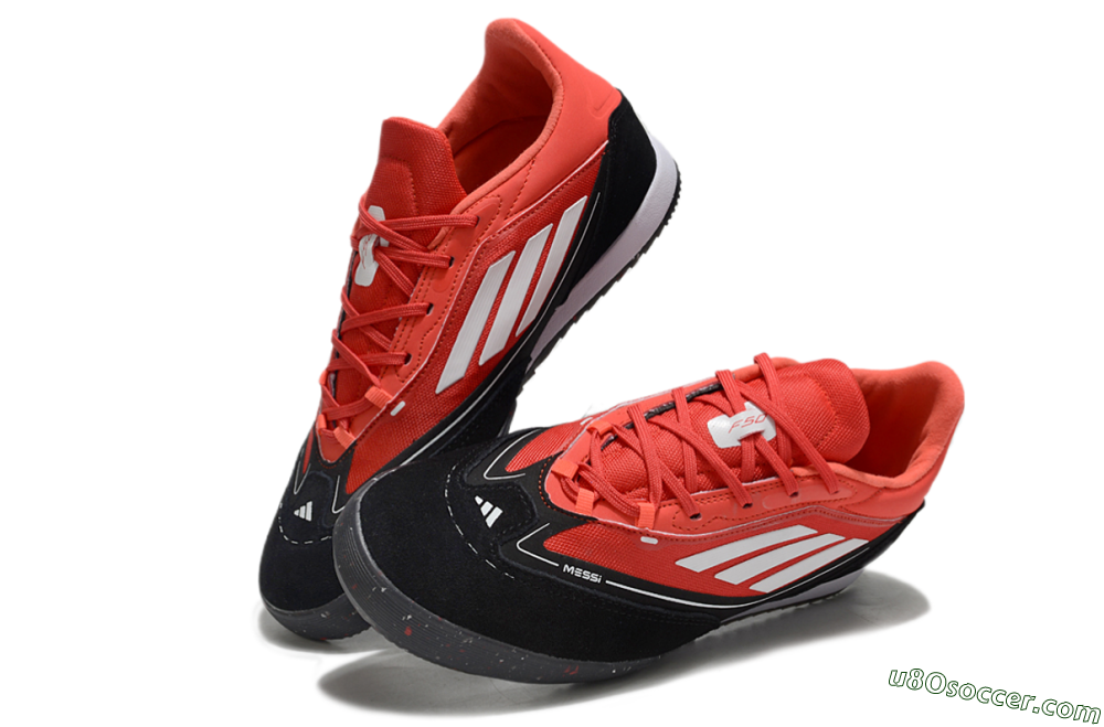 Adidas F50 Elite Messi IC Indoor & Futsal Soccer Shoes - Red/White/Black 3