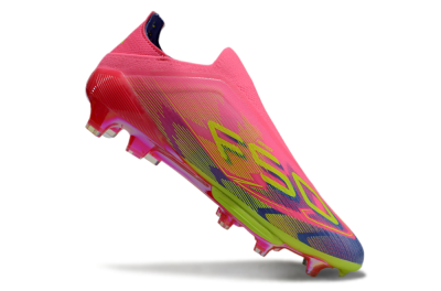 Adidas F50+ Elite Lightstrike Pro Laceless FG Firm Ground Soccer Cleats - Pink/Blue/Yellow