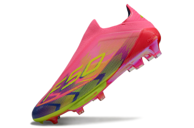 Adidas F50+ Elite Lightstrike Pro Laceless FG Firm Ground Soccer Cleats - Pink/Blue/Yellow
