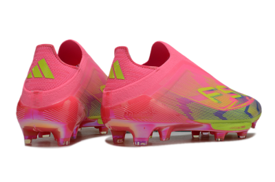 Adidas F50+ Elite Lightstrike Pro Laceless FG Firm Ground Soccer Cleats - Pink/Blue/Yellow