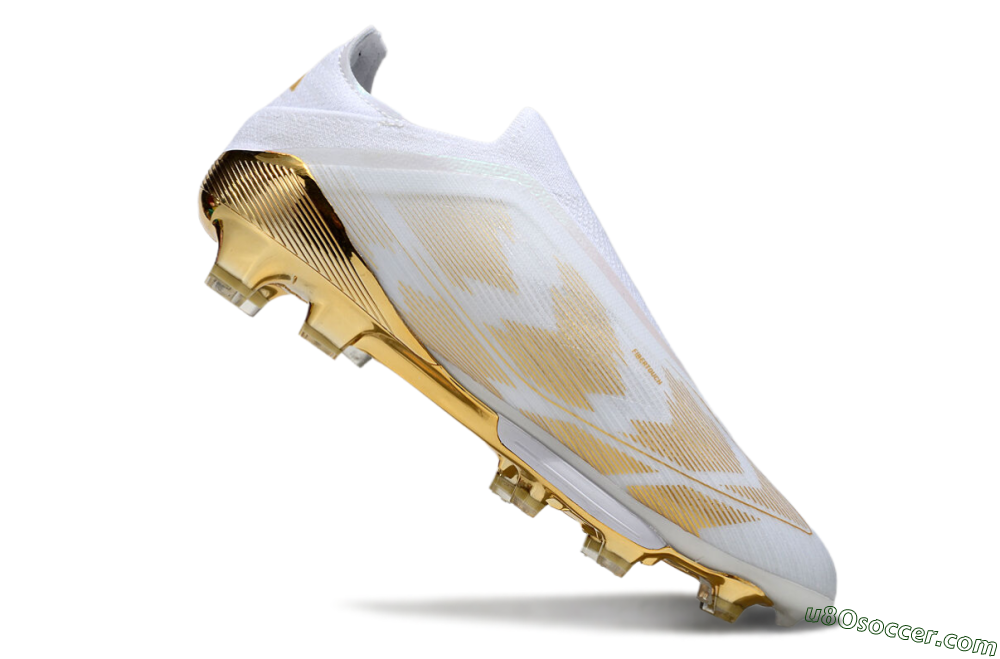 Adidas F50+ Elite Lightstrike Pro Laceless FG Firm Ground Soccer Cleats - White/Gold 4