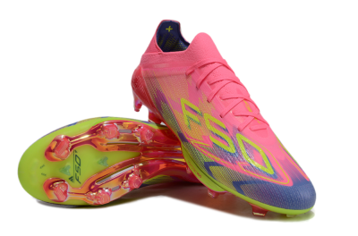 Adidas F50 Elite Lightstrike Pro FG Firm Ground Soccer Cleats - Pink/Blue/Yellow