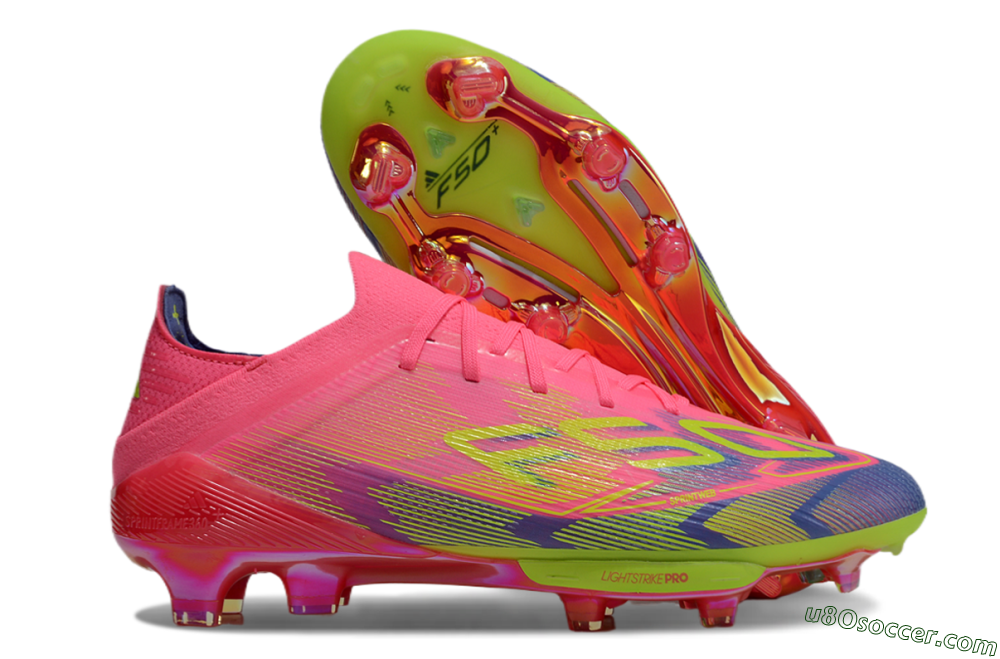 Adidas F50 Elite Lightstrike Pro FG Firm Ground Soccer Cleats - Pink/Blue/Yellow 1