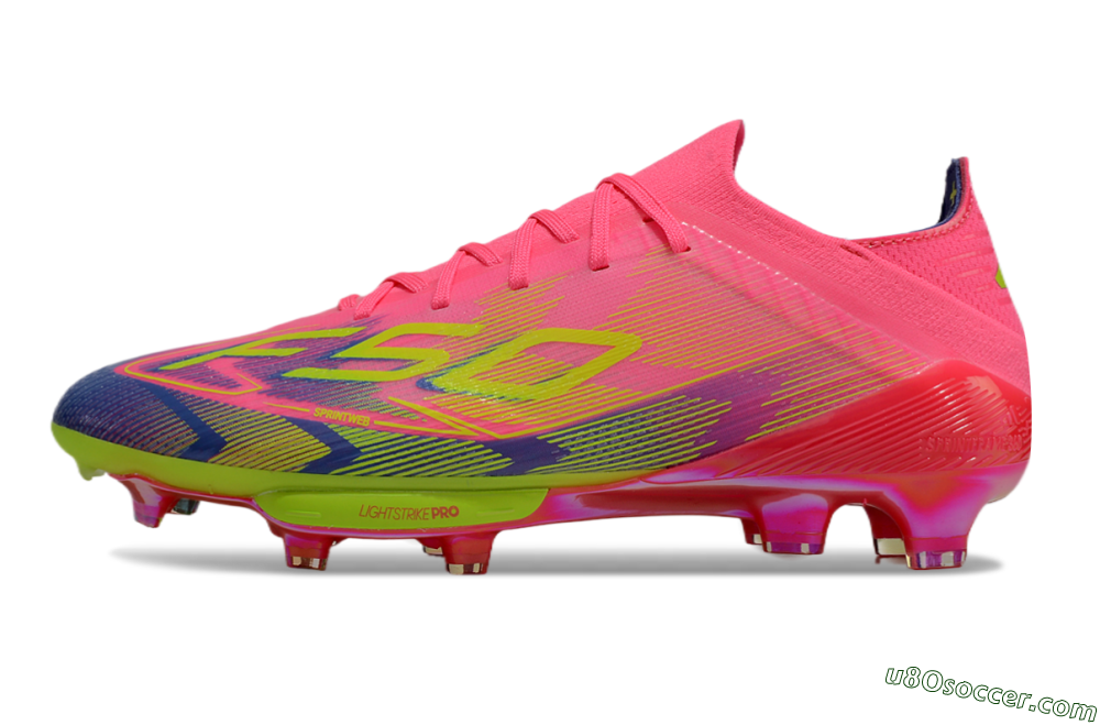 Adidas F50 Elite Lightstrike Pro FG Firm Ground Soccer Cleats - Pink/Blue/Yellow 2