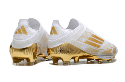 Adidas F50+ Elite Lightstrike Pro FG Firm Ground Soccer Cleats - White/Gold