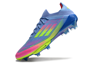 Adidas F50+ Elite Lightstrike Pro FG Firm Ground Soccer Cleats - Blue/Pink/Yellow