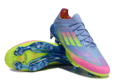 Adidas F50+ Elite Lightstrike Pro FG Firm Ground Soccer Cleats - Blue/Pink/Yellow