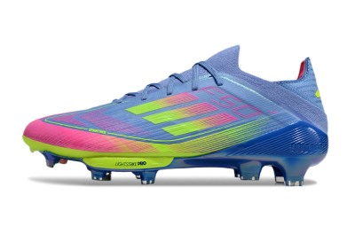 Adidas F50+ Elite Lightstrike Pro FG Firm Ground Soccer Cleats - Blue/Pink/Yellow