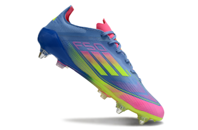 Adidas F50 Elite SG Soft Ground Soccer Cleats - Blue/Pink/Yellow