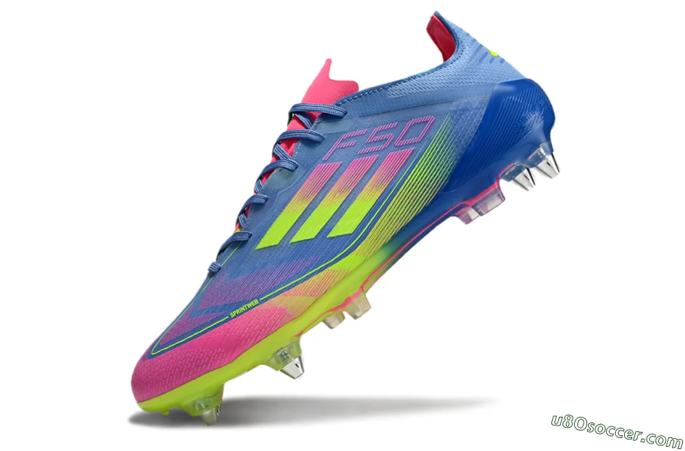 Adidas F50 Elite SG Soft Ground Soccer Cleats - Blue/Pink/Yellow