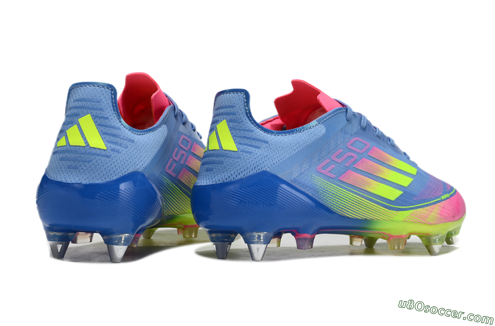 Adidas F50 Elite SG Soft Ground Soccer Cleats - Blue/Pink/Yellow 6
