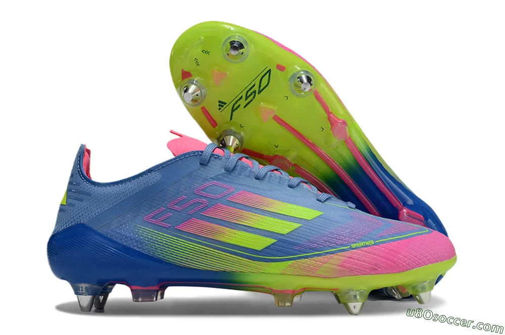 adidas F50 エリート　26.5センチ Adidas F50 Elite SG Soft Ground Soccer Cleats - Blue/Pink/Yellow
