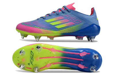 Adidas F50 Elite SG Soft Ground Soccer Cleats - Blue/Pink/Yellow