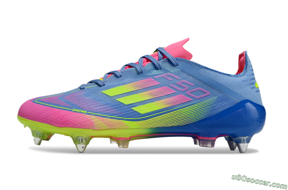 Adidas F50 Elite SG Soft Ground Soccer Cleats - Blue/Pink/Yellow 2